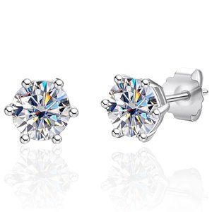 Certified 4ct. t.w. Diamond Stud Earrings 18k Gold over Italy Silver